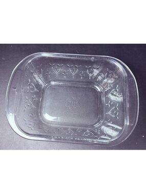 Clear Glass Baking Dish with Floral Etching